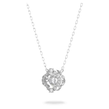 Una set, Mixed cuts, Clover, White, Rhodium plated - Swarovski, 5642929