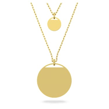 Ginger layered pendant Green Gold tone plated