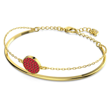 Bracelete Ginger, Vermelha, Lacado a dourado - Swarovski, 5642948