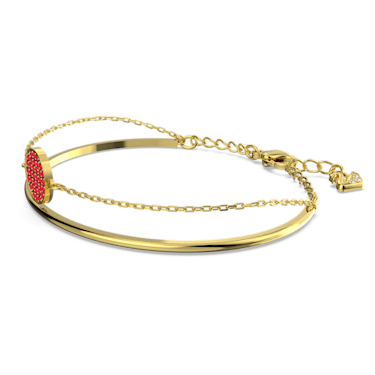 Bracelete Ginger, Vermelha, Lacado a dourado - Swarovski, 5642948
