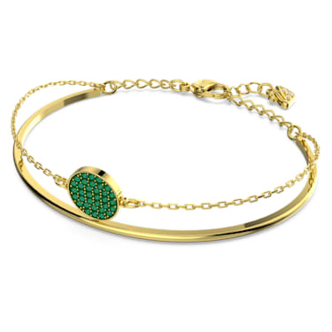 Bracelete Ginger, Verde, Lacado a dourado - Swarovski, 5642949