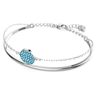 Brazalete Sublima, Azul, Baño de rodio - Swarovski, 5642950