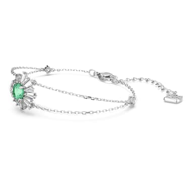 Idyllia 브레이슬릿, 믹스 컷, 태양, 그린, 로듐 플래팅 - Swarovski, 5642960