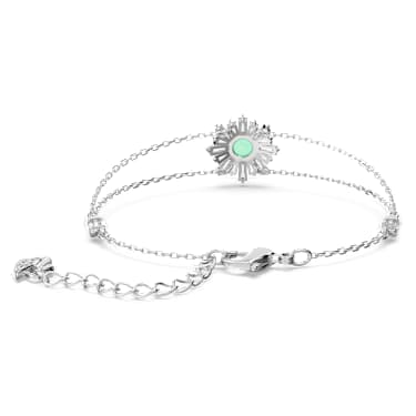 Idyllia 브레이슬릿, 믹스 컷, 태양, 그린, 로듐 플래팅 - Swarovski, 5642960