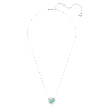 Colgante Idyllia, Tallas mixtas, Sol, Verde, Baño de rodio - Swarovski, 5642963