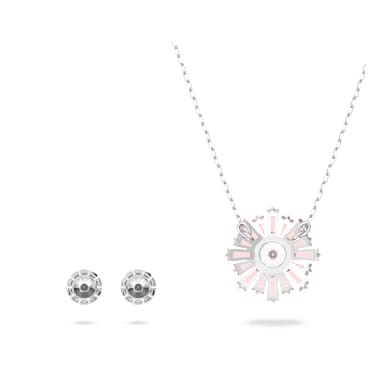 Idyllia 세트, 믹스 컷, 태양, 핑크, 로듐 플래팅 - Swarovski, 5642974