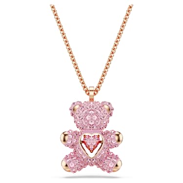Colgante Teddy, Oso, Rosa, Baño tono oro rosa - Swarovski, 5642976