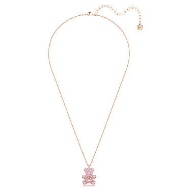 Teddy pendant, Bear, Pink, Rose gold-tone plated - Swarovski, 5642976