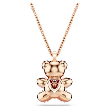 Teddy pendant, Bear, Pink, Rose gold-tone plated - Swarovski, 5642976