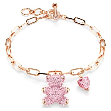 Braccialetto Teddy, Orso, Rosa, Placcato color oro rosa - Swarovski, 5642978