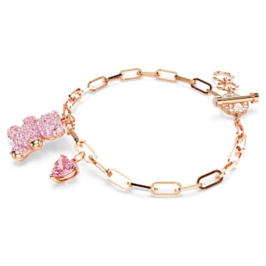 Braccialetto Teddy, Orso, Rosa, Placcato color oro rosa - Swarovski, 5642978