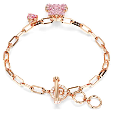 Braccialetto Teddy, Orso, Rosa, Placcato color oro rosa - Swarovski, 5642978