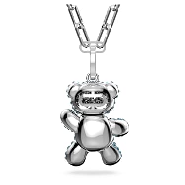 Pendentif Teddy, Ours, Bleu, Métal rhodié - Swarovski, 5642979
