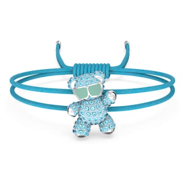 Teddy bracelet Bear Blue Rhodium plated Swarovski