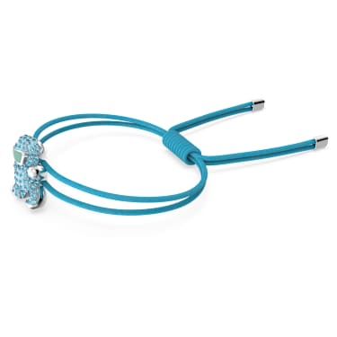 Pulsera Teddy, Oso, Azul, Baño de rodio - Swarovski, 5642980