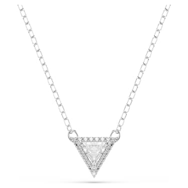 Collar Stilla, Talla triangular, Blanco, Baño de rodio - Swarovski, 5642983