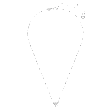 Stilla necklace, Triangle cut, White, Rhodium plated - Swarovski, 5642983