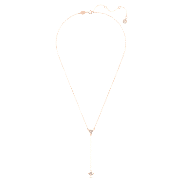Stilla Y形項鏈, 三角形切割, 白色, 鍍玫瑰金色調 - Swarovski, 5642984