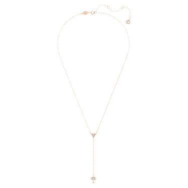 Stilla Y形项链, 三角形切割, 白色, 镀玫瑰金色调 - Swarovski, 5642984