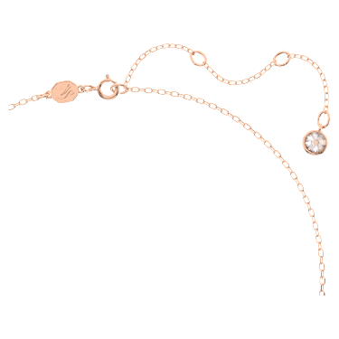 Stilla Y形項鏈, 三角形切割, 白色, 鍍玫瑰金色調 - Swarovski, 5642984