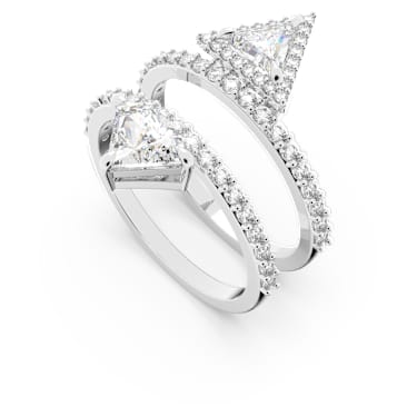 Stilla ring, Mixed cuts, White, Rhodium plated - Swarovski, 5642989