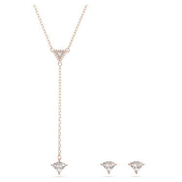 Swarovski rose clearance gold triangle necklace