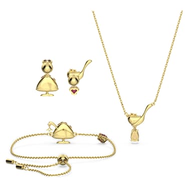 Set Cariti, Bevanda fredda ai fagioli azuki, Rosso, Placcato color oro - Swarovski, 5643913