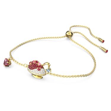 Set Cariti, Bevanda fredda ai fagioli azuki, Rosso, Placcato color oro - Swarovski, 5643913