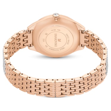 Attract watch, Swiss Made, Full pavé, Metal bracelet, Rose gold tone, Rose gold-tone finish - Swarovski, 5644053