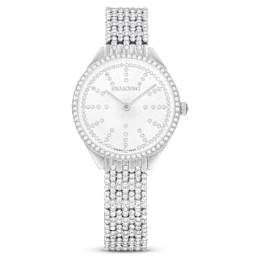 Attract watch, Swiss Made, Full pavé, Crystal bracelet, Silver tone