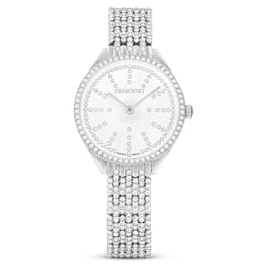 Orologio Attract, Fabbricato in Svizzera, Full pavè, Bracciale in cristallo, Tono argentato, Acciaio inossidabile - Swarovski, 5644062