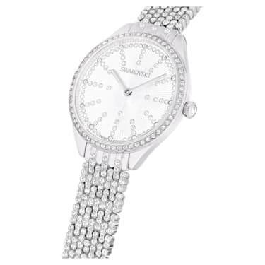 Attract watch, Swiss Made, Full pavé, Crystal bracelet, Silver tone,  Stainless steel