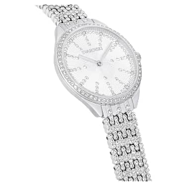 Attract watch, Swiss Made, Full pavé, Crystal bracelet, Silver Tone, Stainless steel - Swarovski, 5644062