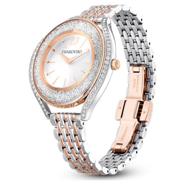 Crystalline Aura horloge, Swiss Made, Metalen armband, Roségoudkleurig, Gemengde metaalafwerking - Swarovski, 5644075