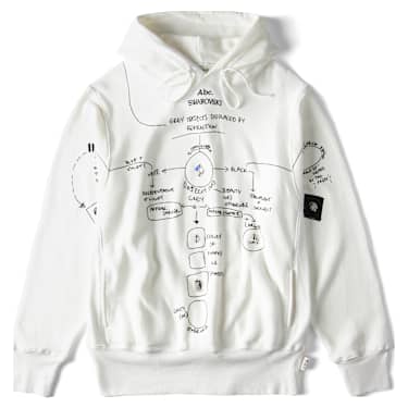 Hoodie ADVISORY BOARD CRYSTALS, Gray Objects Displaced by Refraction, Alb - Swarovski, 5644727