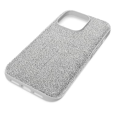 High smartphone case, iPhone® 14 Pro, Silver tone | Swarovski