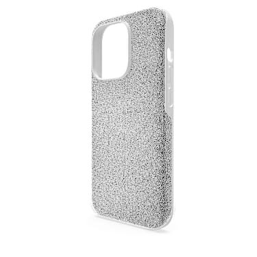 High smartphone case, iPhone® 14 Pro, Silver Tone | Swarovski