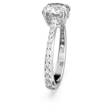 Stilla 个性戒指, 圆形切割, 密镶, 白色, 镀铑 - Swarovski, 5645250