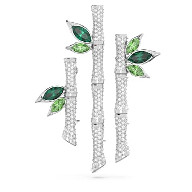 Broška Dellium, Bambus, Zelena, Prevleka iz rodija - Swarovski, 5645368