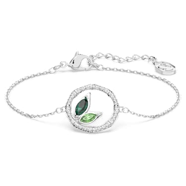 Dellium 手链, 竹子, 绿色, 镀铑 - Swarovski, 5645375
