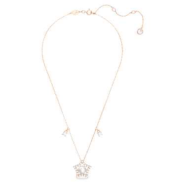 Stella Halskette, Verschiedene Schliffe, Stern, Weiß, Roségold-Legierungsschicht - Swarovski, 5645382