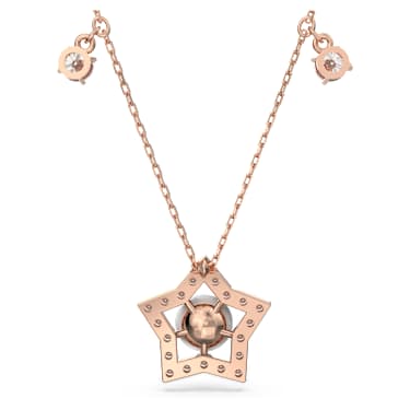 Stella Halskette, Verschiedene Schliffe, Stern, Weiß, Roségold-Legierungsschicht - Swarovski, 5645382