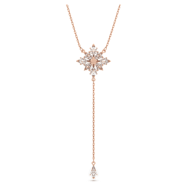 Stella Y形项链, 风筝型切割, 星星, 白色, 镀玫瑰金色调 - Swarovski, 5645383