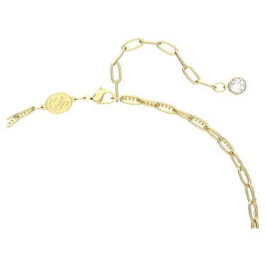 Dellium Halskette, Bambus, Grün, Goldlegierungsschicht - Swarovski, 5645388