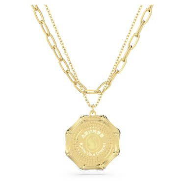 Dellium 네크리스, 대나무, 그린, 골드 톤 플래팅 - Swarovski, 5645388