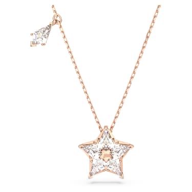 Stella 链坠, 风筝型切割, 星星, 白色, 镀玫瑰金色调 - Swarovski, 5645463