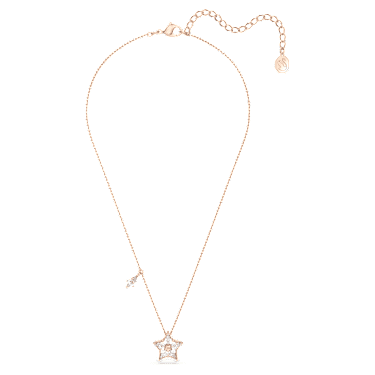 Stella 链坠, 风筝型切割, 星星, 白色, 镀玫瑰金色调 - Swarovski, 5645463