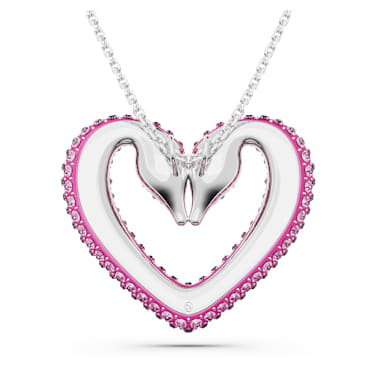 Sublima pendant, Heart, Large, Purple, Rhodium plated - Swarovski, 5646571