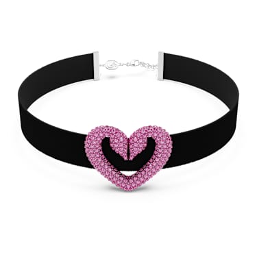 Una choker Heart Purple Rhodium plated