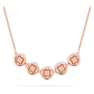 Angelic Square nyaklánc, Négyzet metszéses, Fehér, Rózsaarany-tónusú bevonattal - Swarovski, 5646715